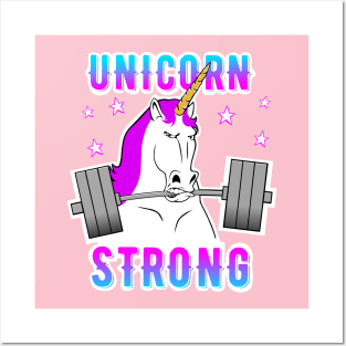 Unicorn strong, barbell unicorn, unicorn fitness Posters and Art